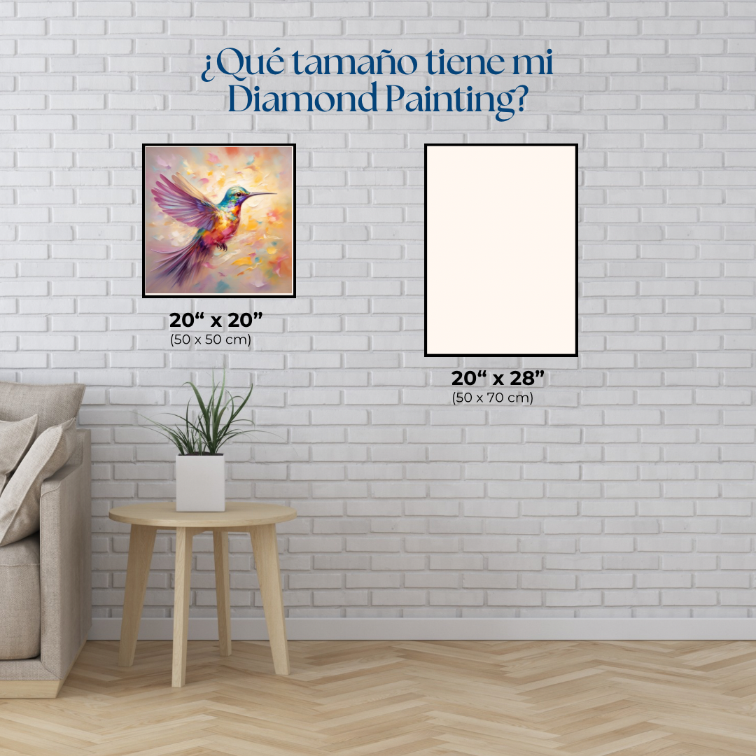 Colibrí. Kit Diamond Painting PREMIUM. 50x50 cm