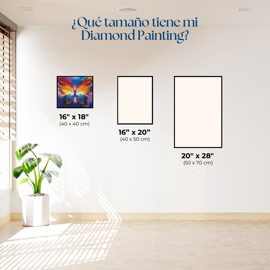 Rainbow butterfly. Kit Diamond Painting PREMIUM. 40x45 cm.