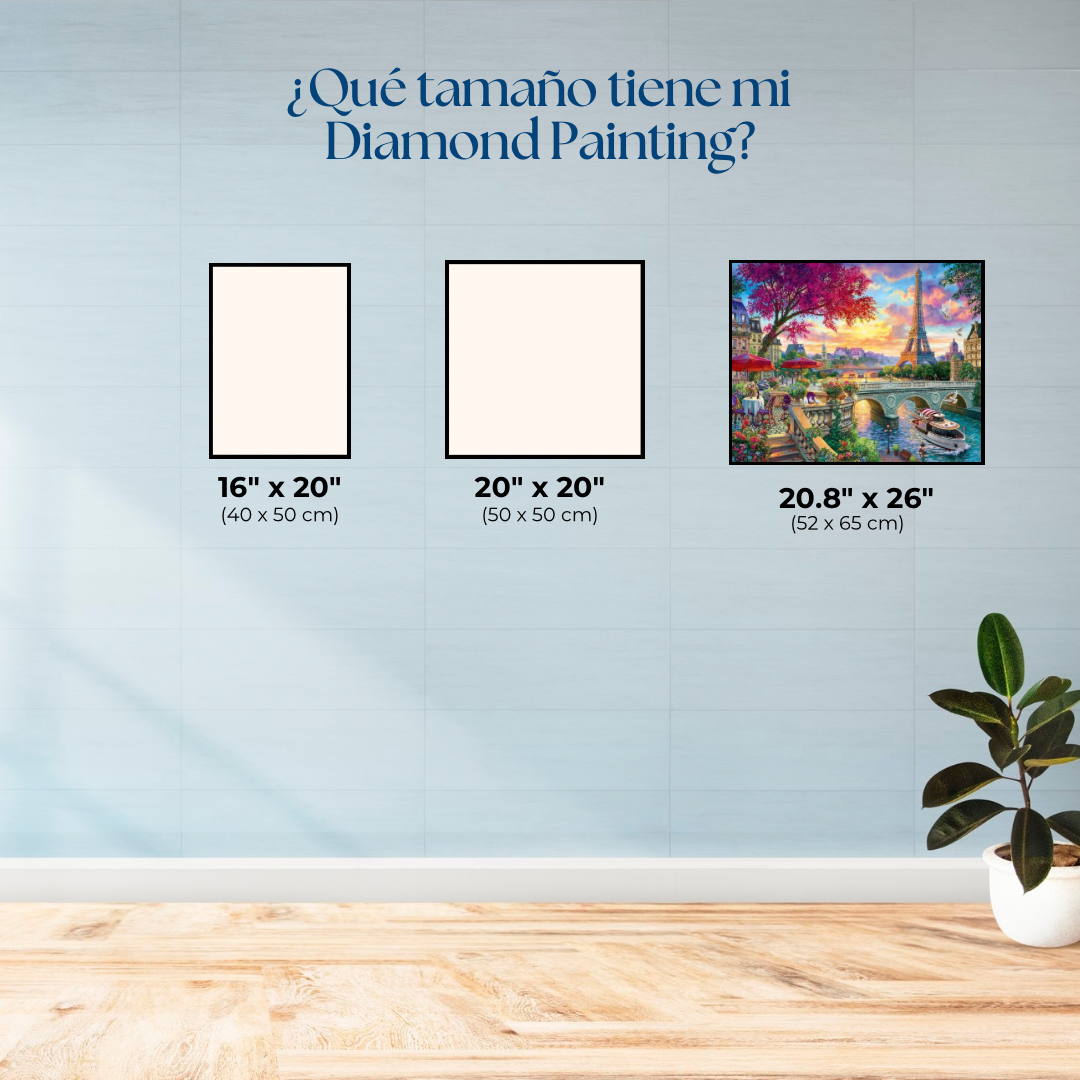 Atardecer en Paris. Kit Diamond painting PREMIUM. 52x65 cm.