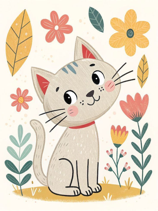 Tierno gatito. Kit Diamond Painting 30x40 cm.