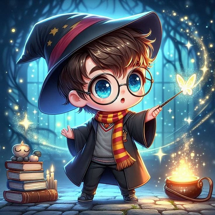 Tiny Harry Potter. Kit Diamond Painting 40x40 cm.