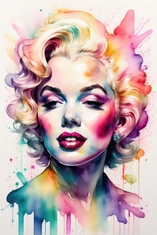 Marilyn Monroe acuarela. Kit Diamond painting 40x50 cm.