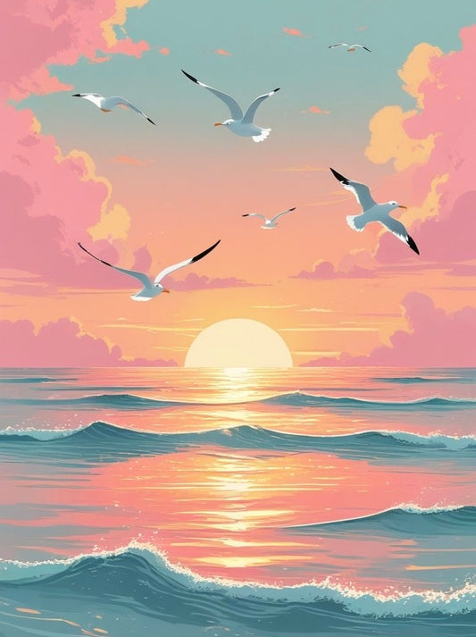 Atardecer nostalgia. kit Diamond Painting 30x40 cm.
