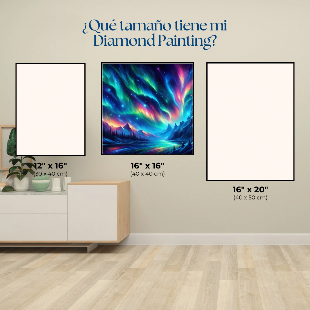 Auroras boreales. Kit Diamond painting 40x40cm