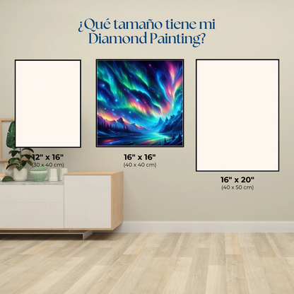 Auroras boreales. Kit Diamond painting 40x40cm