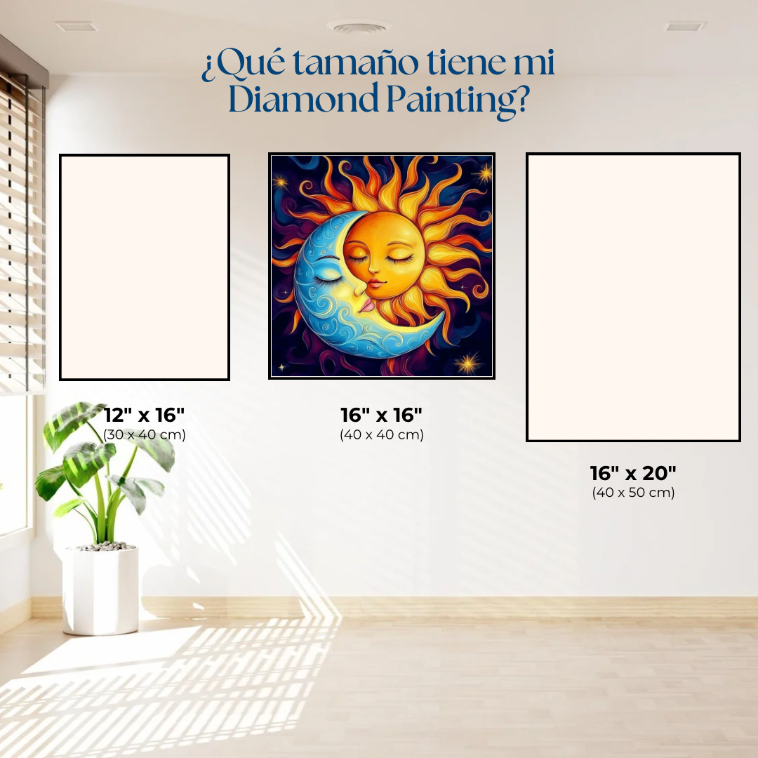 Sol y Luna. Kit Diamond painting. 40x40 cm