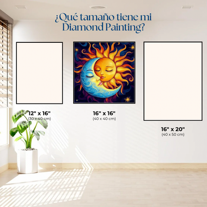 Sol y Luna. Kit Diamond painting. 40x40 cm