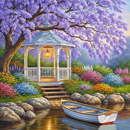 Susurros de Jacaranda. Kit Diamond Painting 40x40 cm.