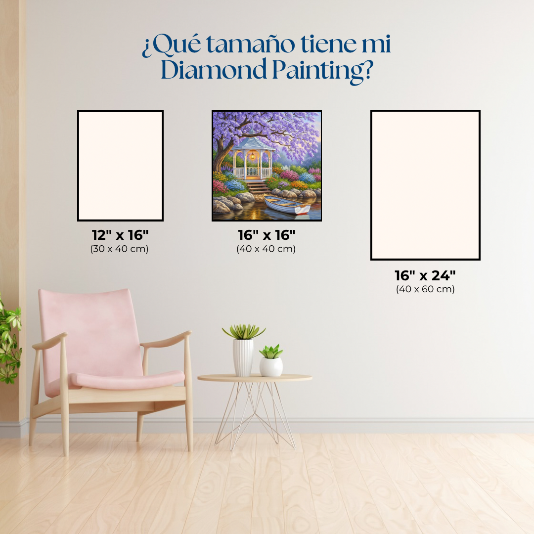 Susurros de Jacaranda. Kit Diamond Painting 40x40 cm.