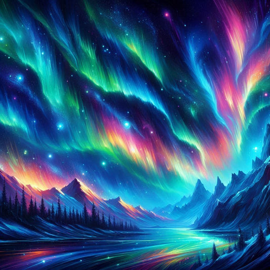 Auroras boreales. Kit Diamond painting 40x40cm