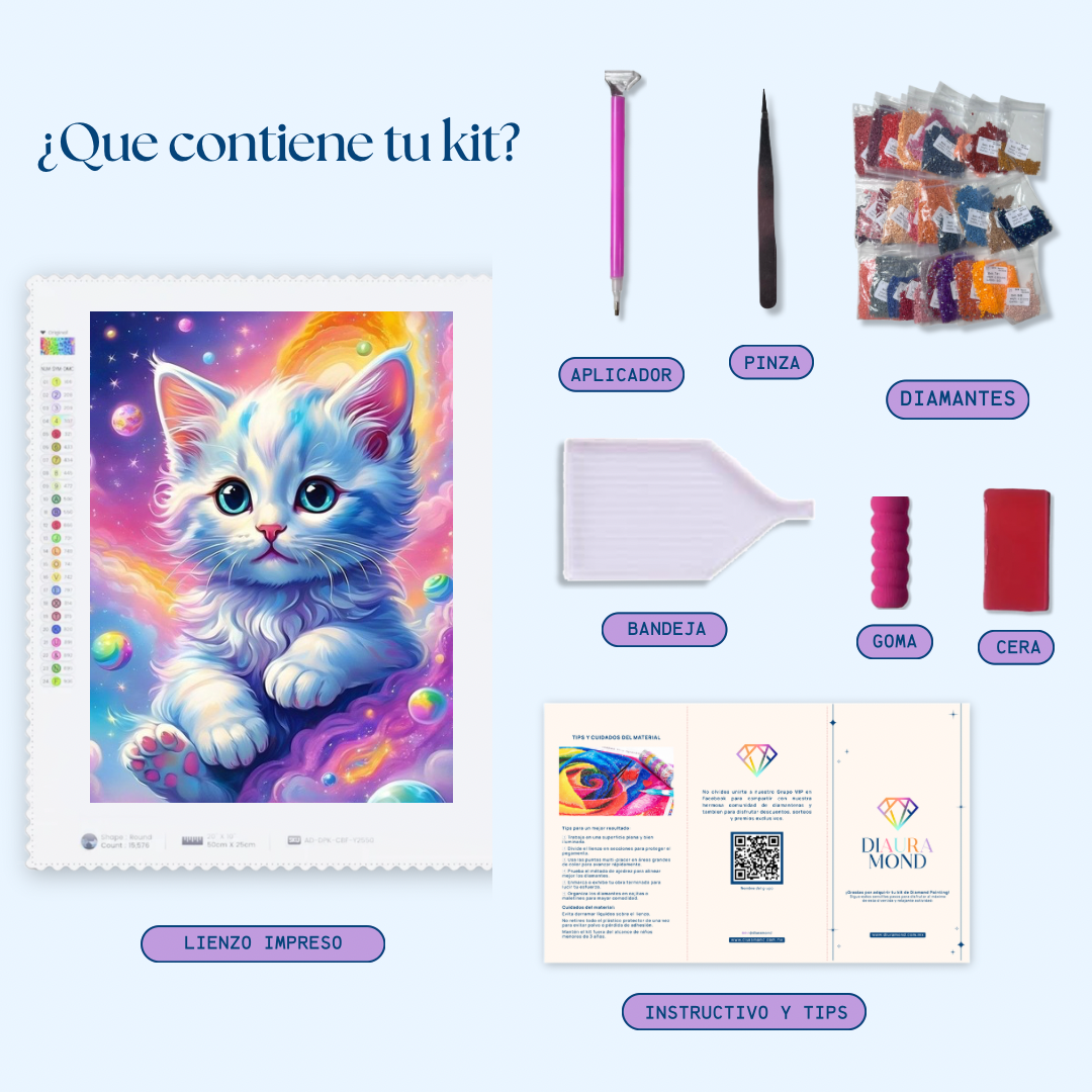 Galáctico. Kit Diamond Painting 30x40 cm.