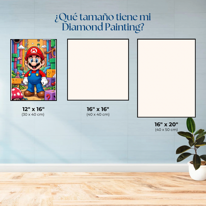 Mario Bross. Kit Diamond Painting. 30x40 cm.