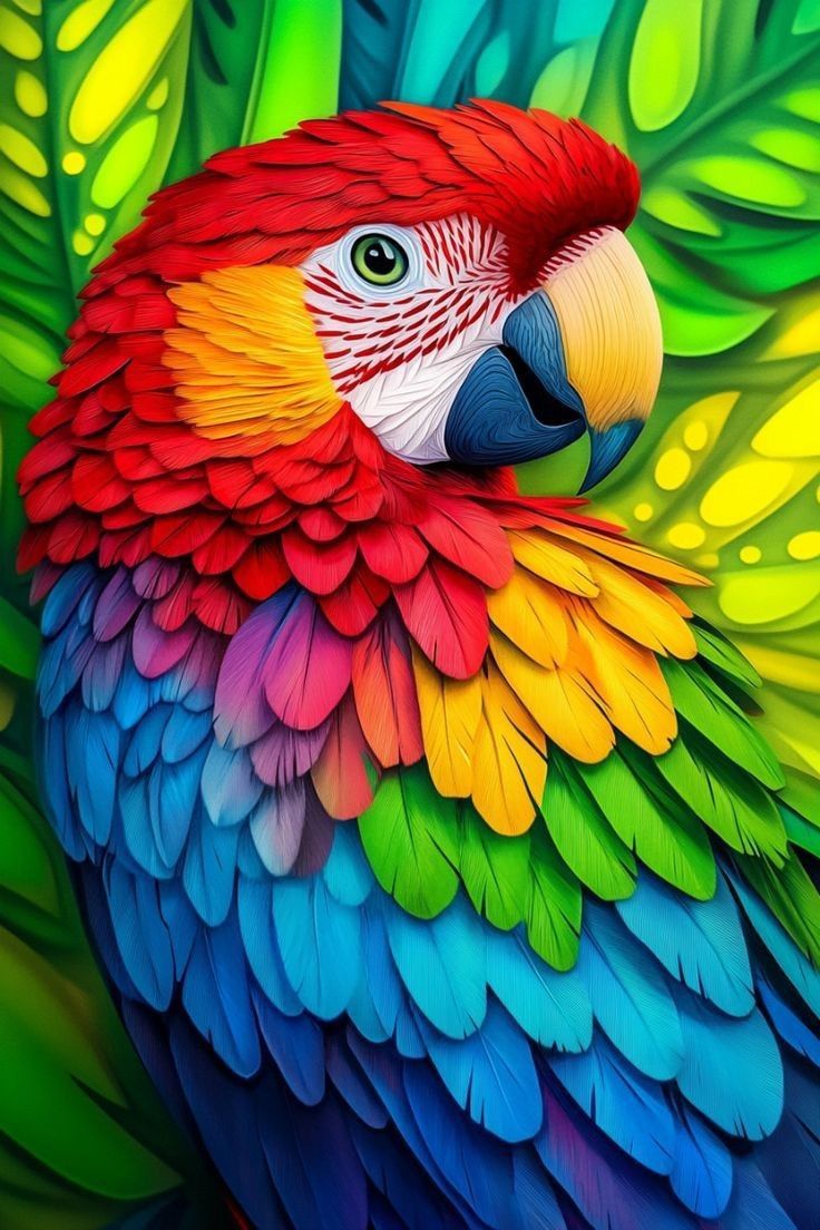 Guacamayo multicolor. Kit Diamond painting 40x60 cm.