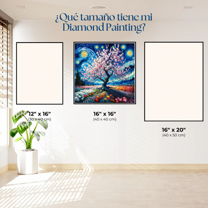 Cherry blossom. Kit Diamond painting. 40x40 cm.