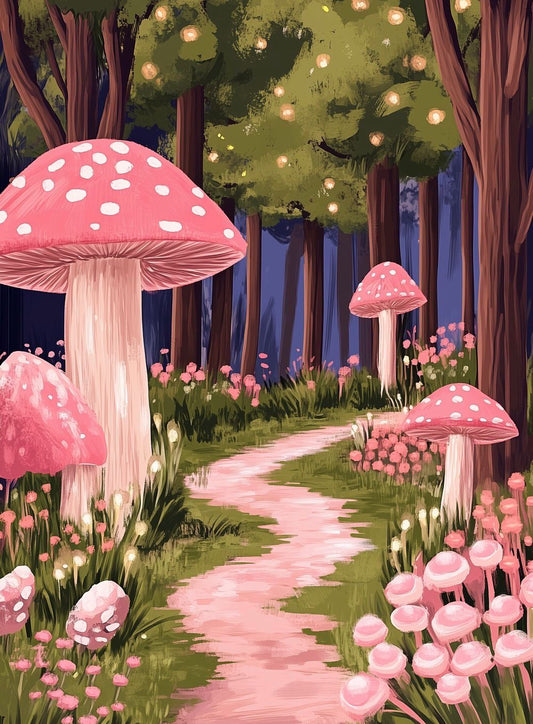 Bosque fungi. Kit Diamond painting 40x50 cm.