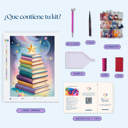 Galaxy books. Kit Diamond painting 40x50 cm.