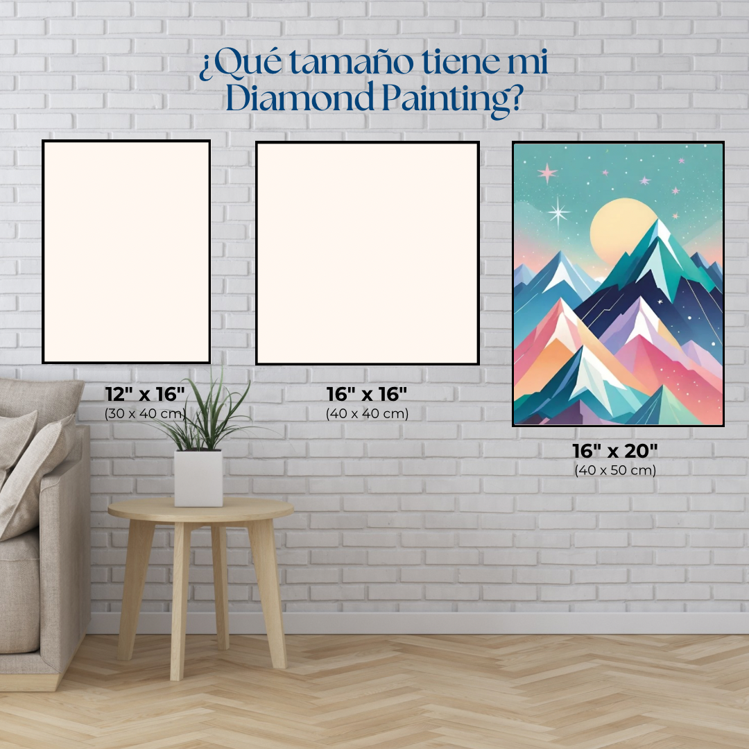 Montañas nevadas. Kit Diamond Painting 30x40 cm.