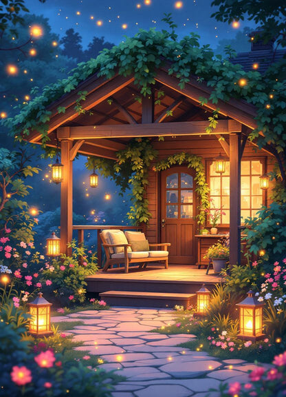 Cabaña Mágica. Kit Diamond painting 40x60 cm.