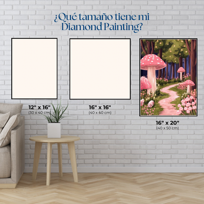 Bosque fungi. Kit Diamond painting 40x50 cm.