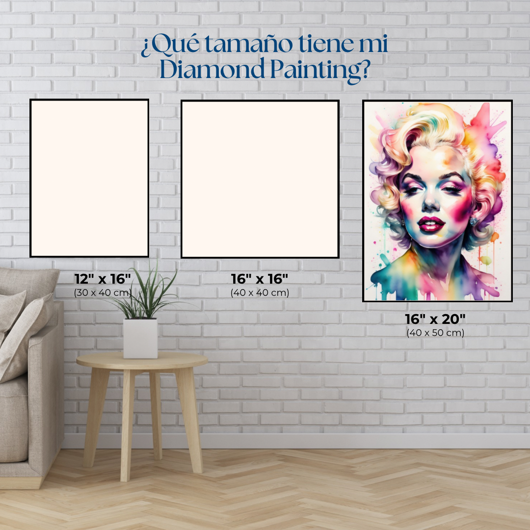 Marilyn Monroe acuarela. Kit Diamond painting 40x50 cm.
