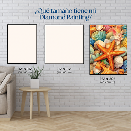 Joyas del mar. Kit Diamond painting 40x60 cm.