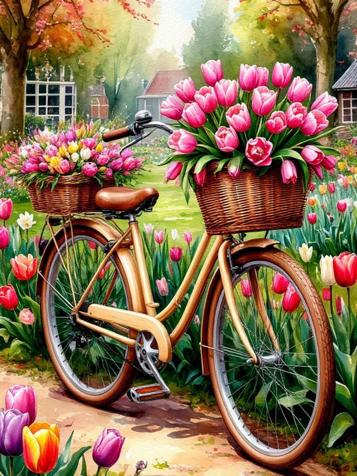 Paseo primavera. Kit Diamond painting 40x50 cm.