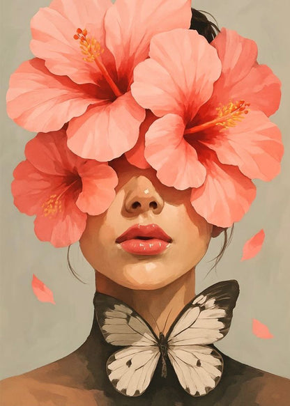 Butterfly flower. Kit Diamond painting 40x50 cm.