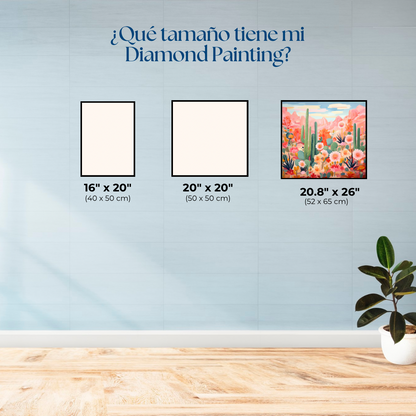 Blooming Desert. Kit Diamond Painting PREMIUM. 55x60 cm.