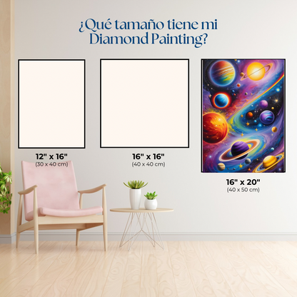 Sistema solar. Kit Diamond painting 40x50 cm.