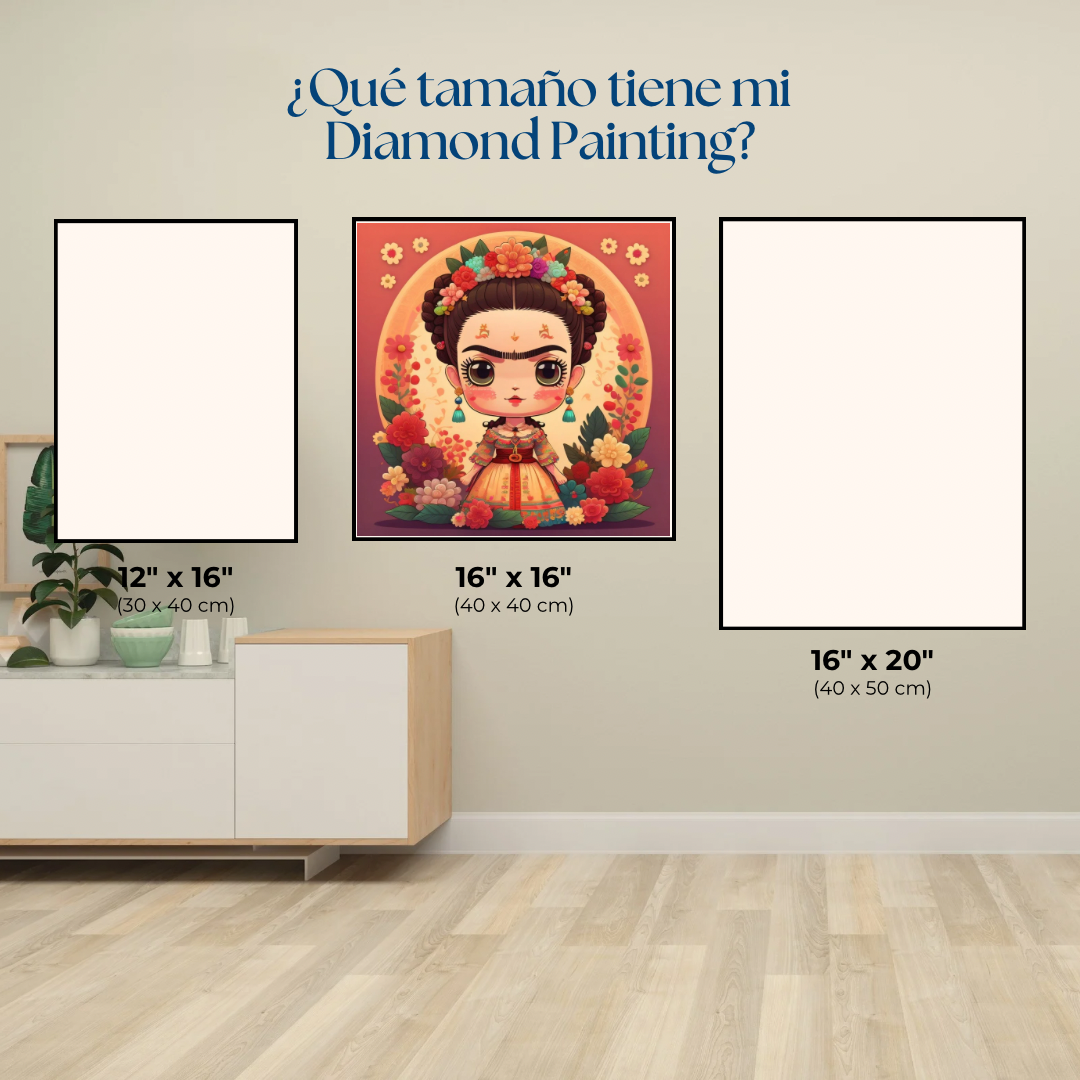 Frida khalo. Kit Diamond Painting 40x40 cm.