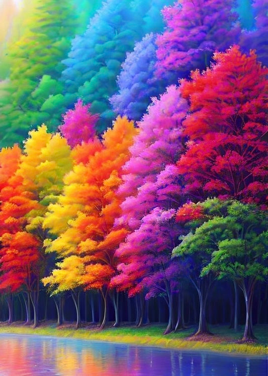 Bosque colorido. Kit Diamond painting 40x50 cm.