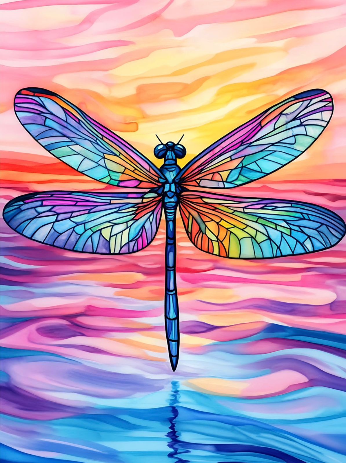 Libélula. Kit Diamond painting 40x50 cm.