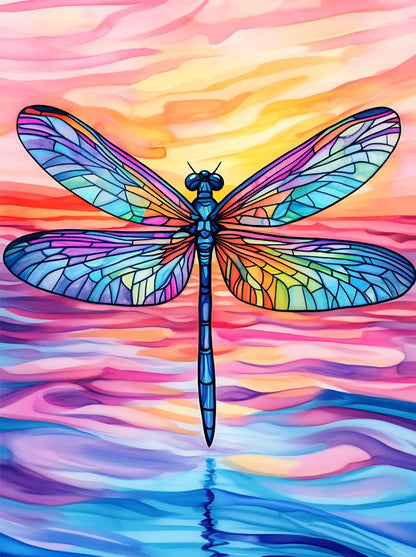 Libélula. Kit Diamond painting 40x50 cm.