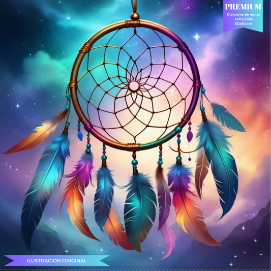 Atrapa sueños. Kit Diamond Painting PREMIUM. 50x50 cm.