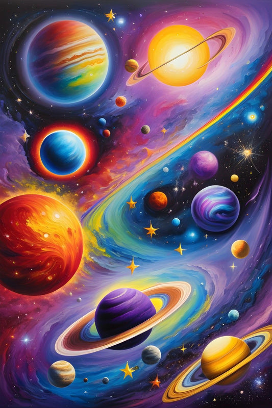 Sistema solar. Kit Diamond painting 40x50 cm.